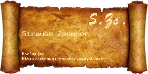Strauss Zsombor névjegykártya